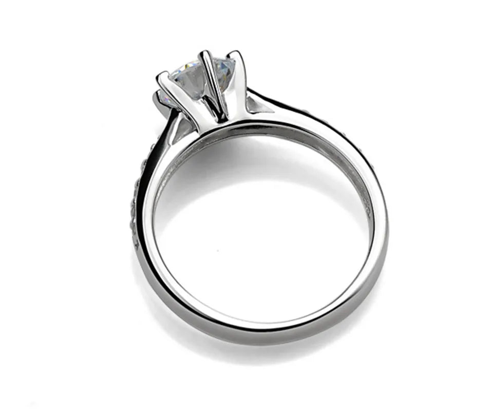 Classic Solitaire Sterling Silver Ring