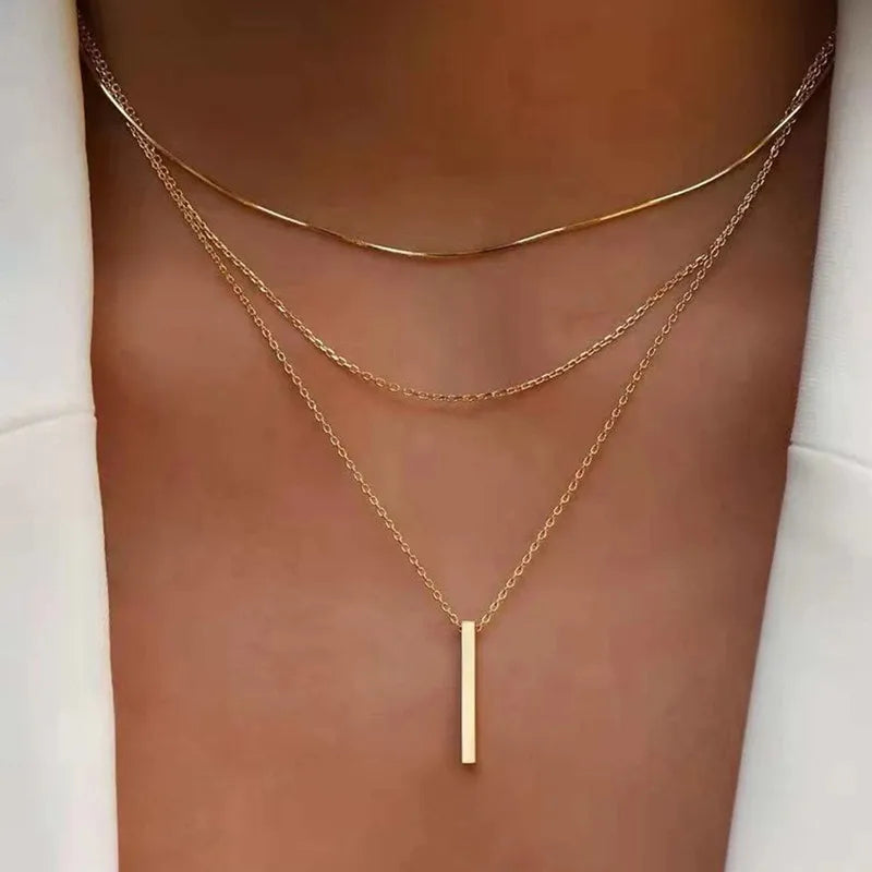 Minimalist Bar Pendant Necklace