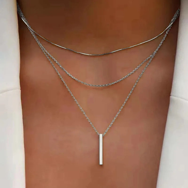 Minimalist Bar Pendant Necklace