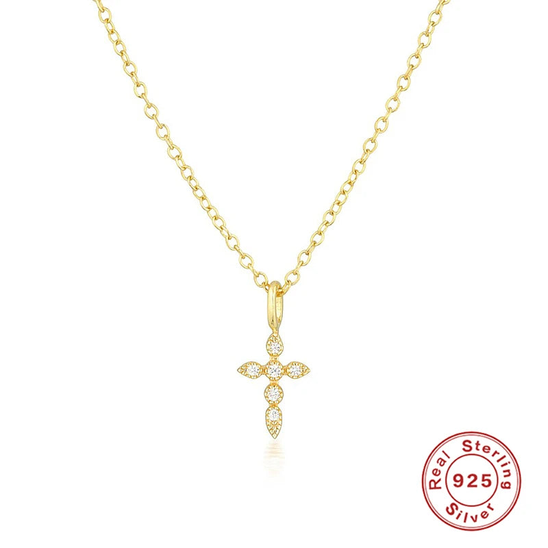 Zeedia Pearl Cross Necklace | 925 Sterling Silver | Free US Shipping