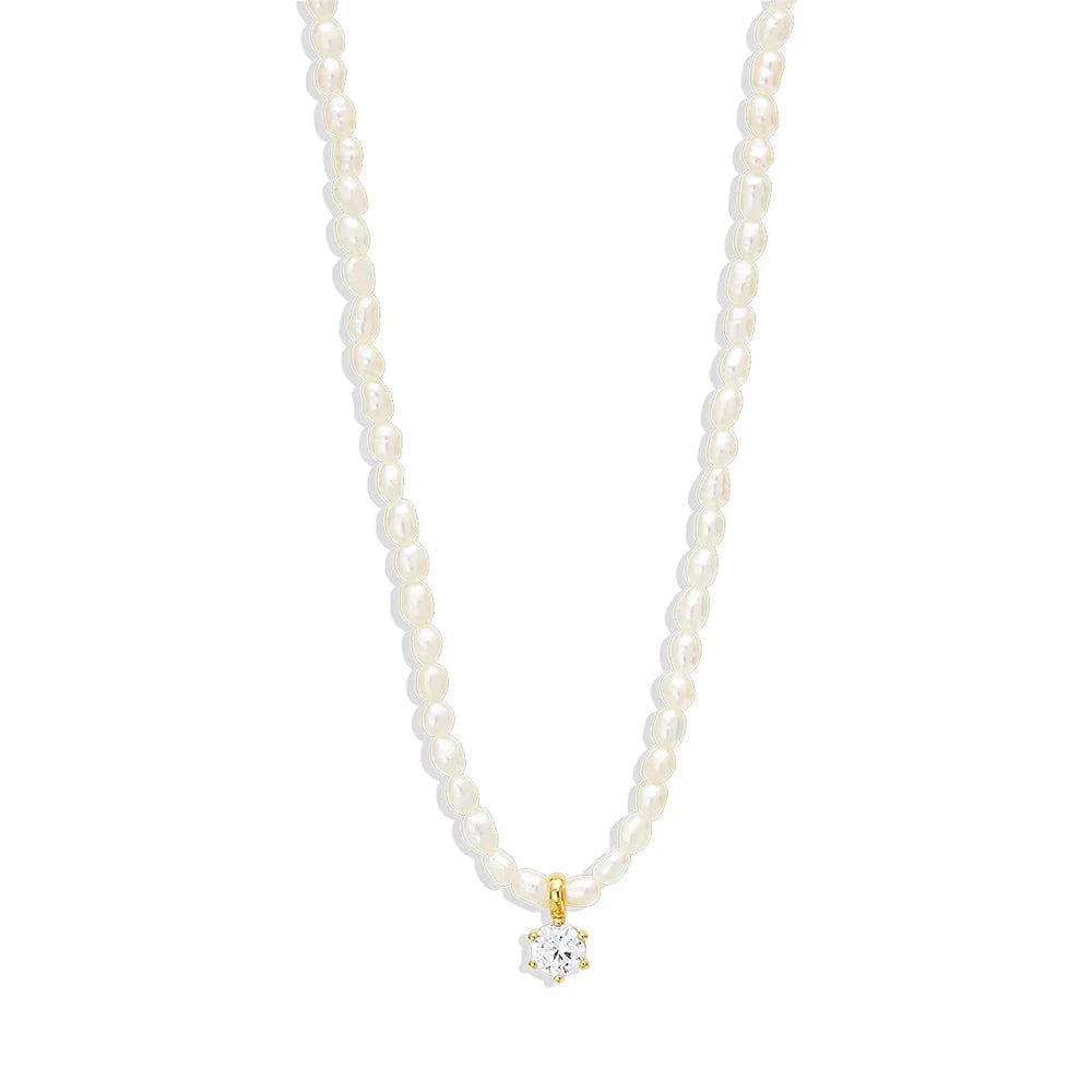 Zeedia Pearl Cross Necklace | 925 Sterling Silver | Free US Shipping