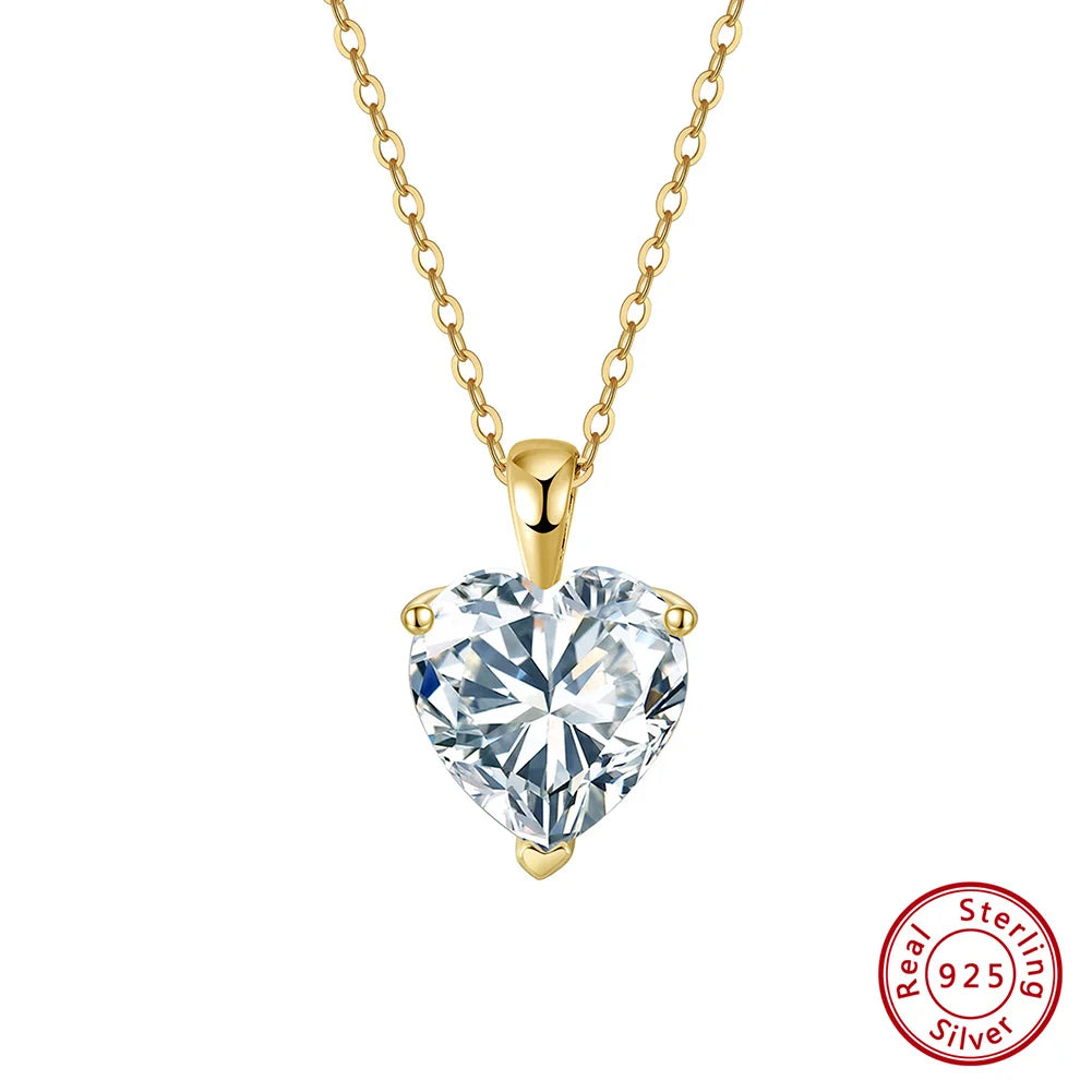 Zeedia Amore Heart Necklace | Moissanite 925 Sterling Silver