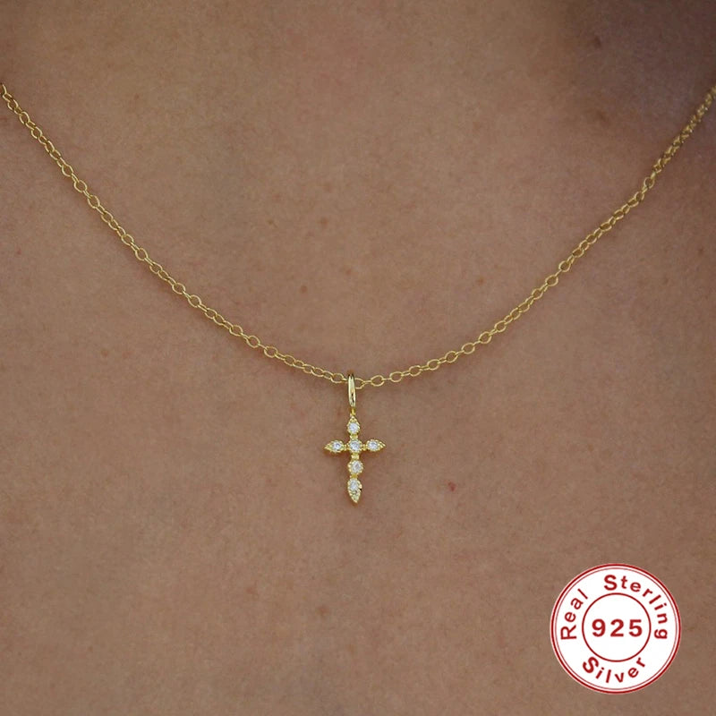 Zeedia Pearl Cross Necklace | 925 Sterling Silver | Free US Shipping