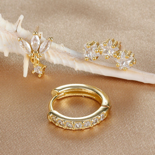 Celestial Star Huggie Earrings Set