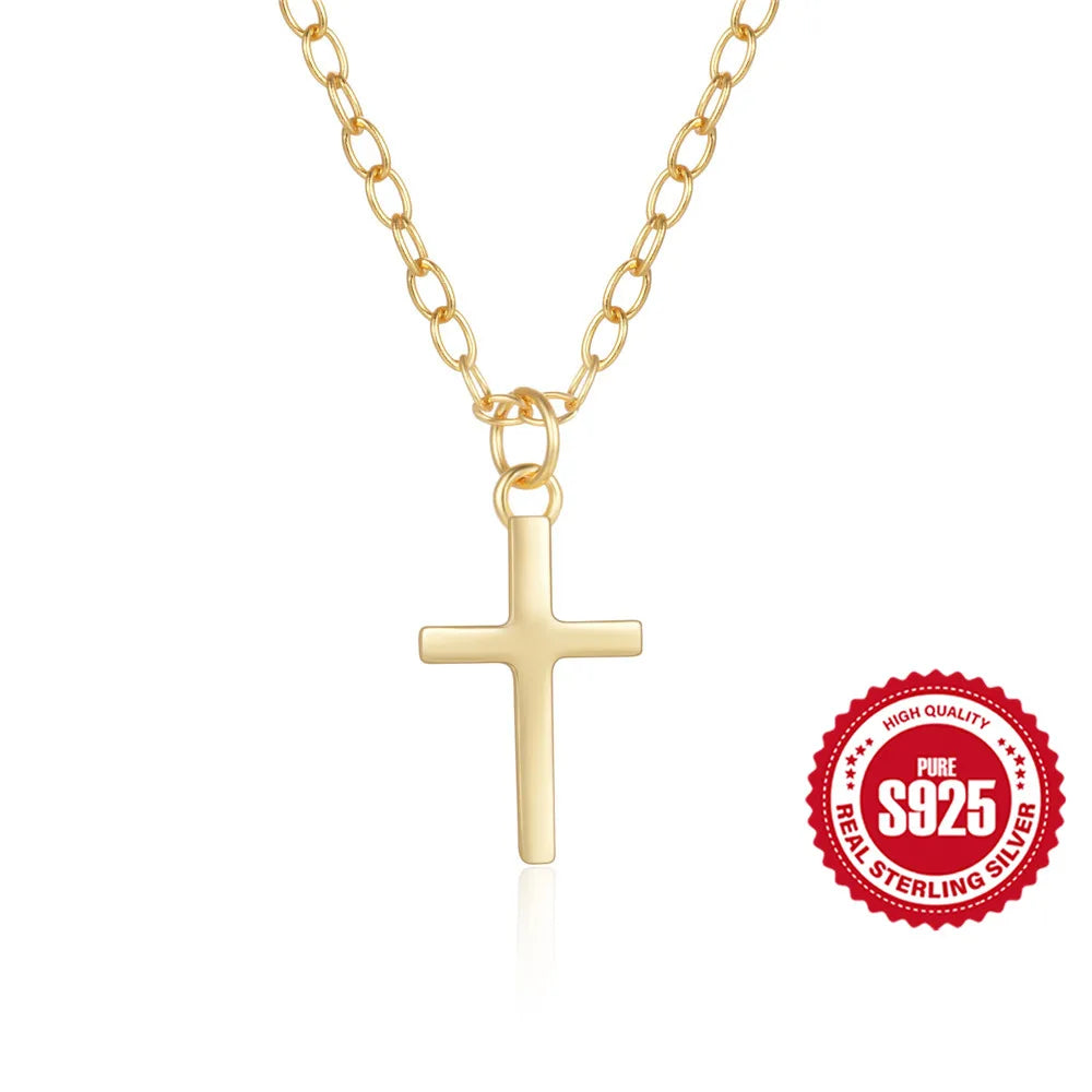 Zeedia Pearl Cross Necklace | 925 Sterling Silver | Free US Shipping