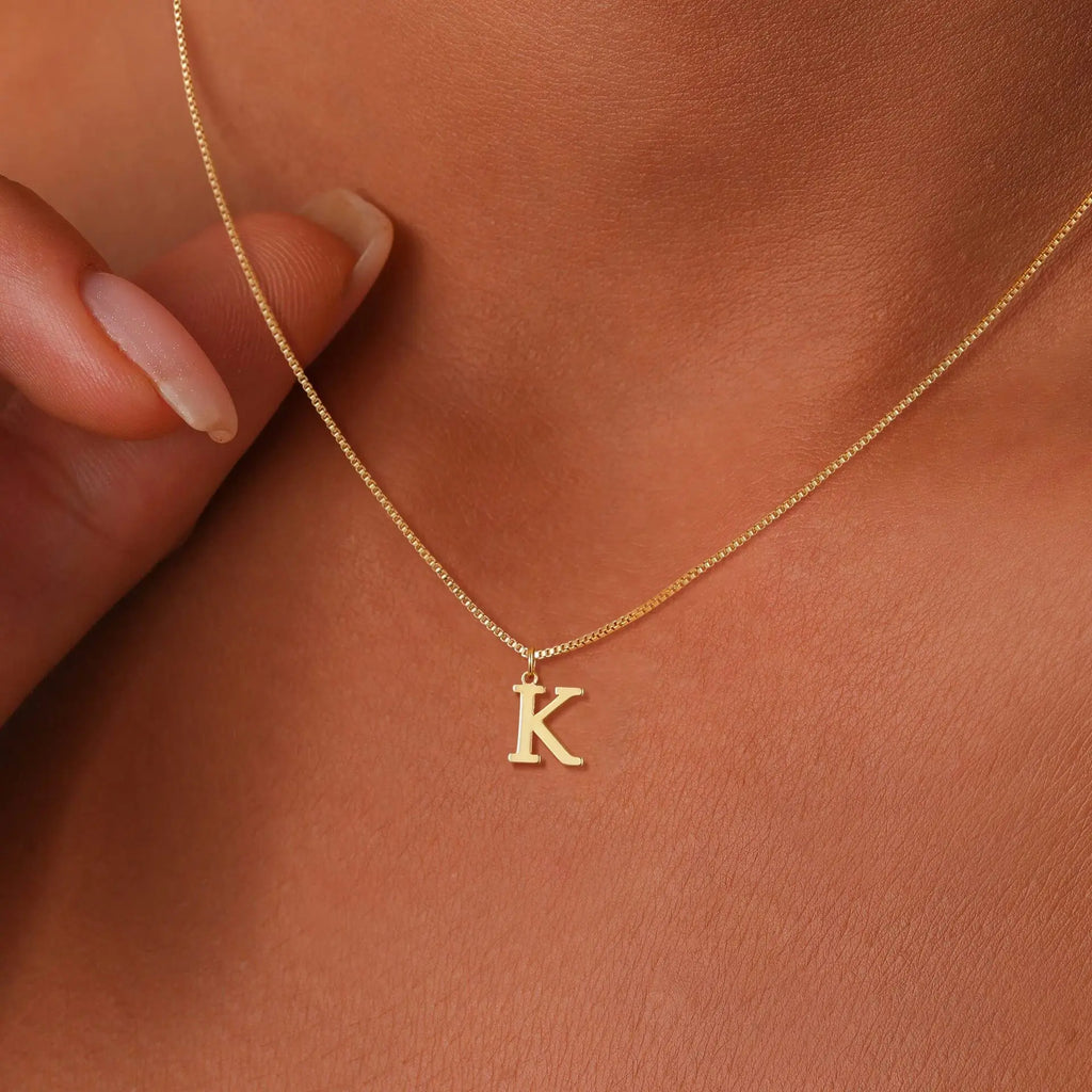 18K Gold Plated Initial Necklace
