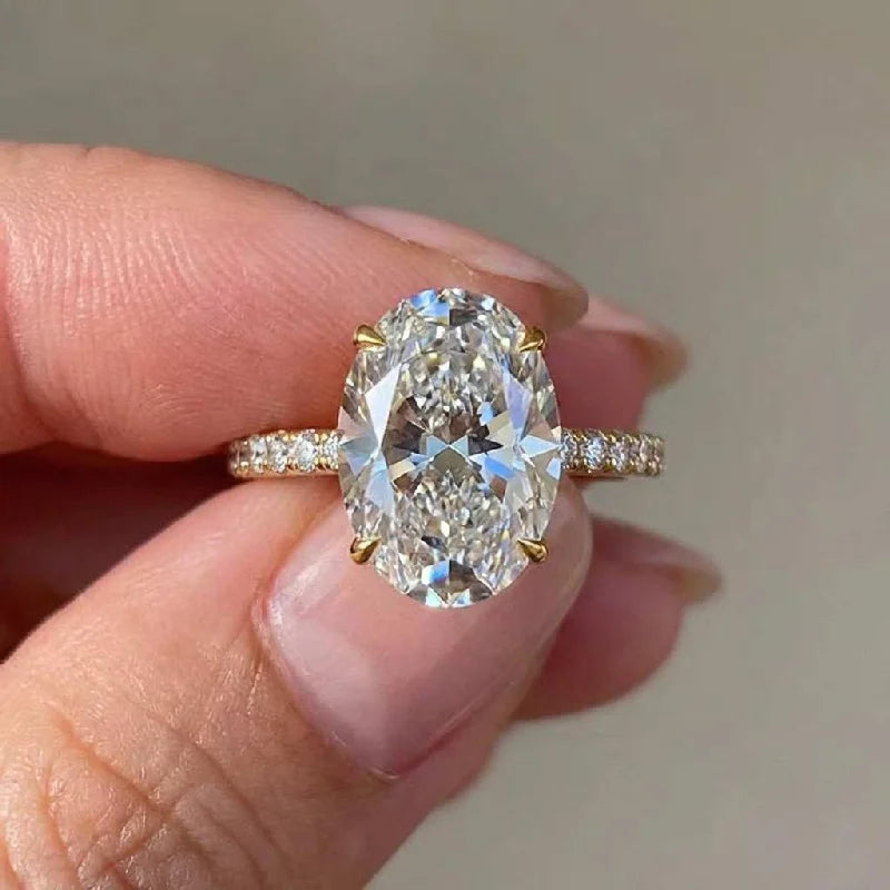 Oval Zircon Solitaire Ring