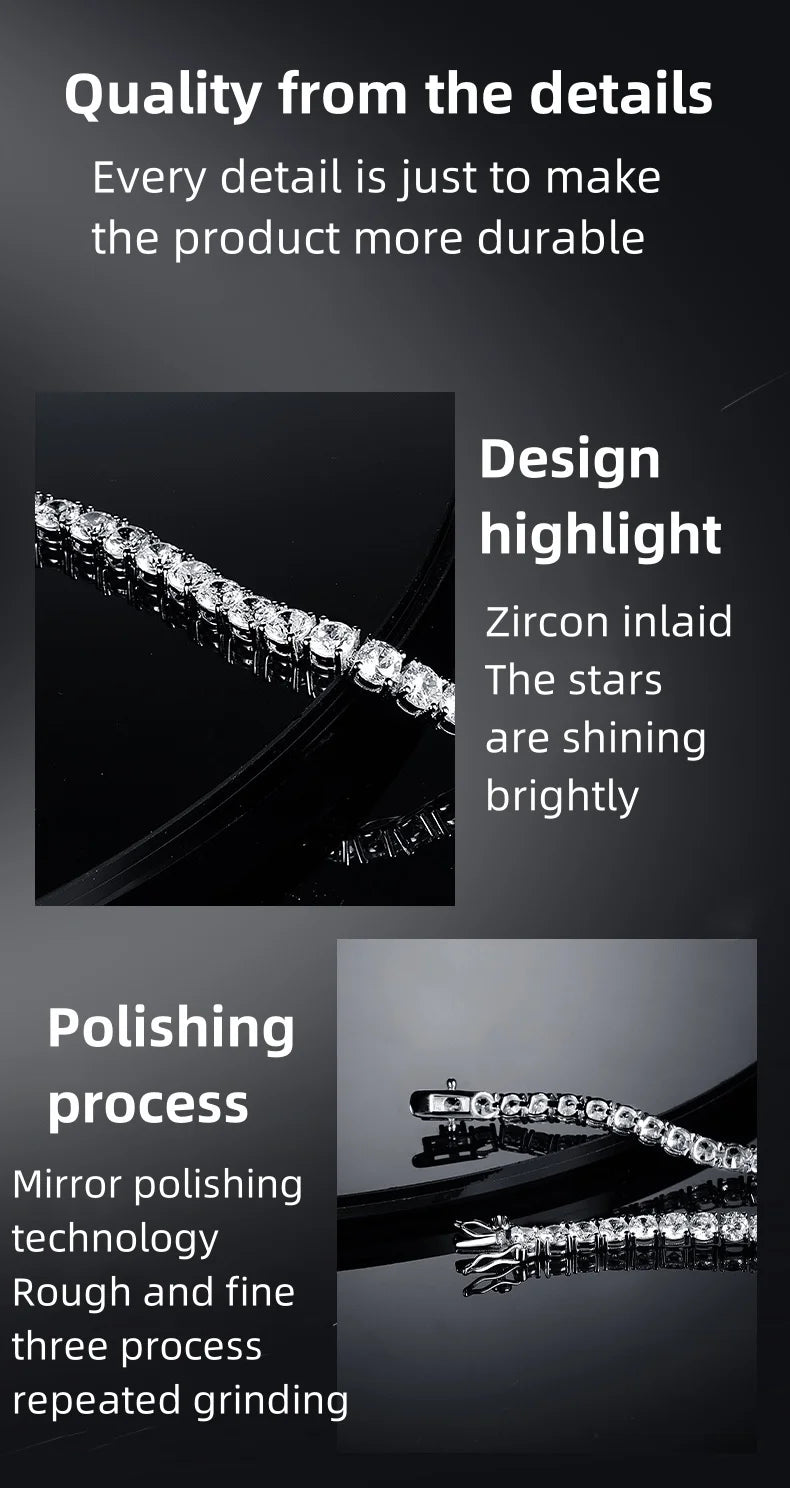 Zeedia Jewelry Luxury Tennis Bracelet – Premium Cubic Zirconia, Elegant Unisex Bracelet for Men & Women