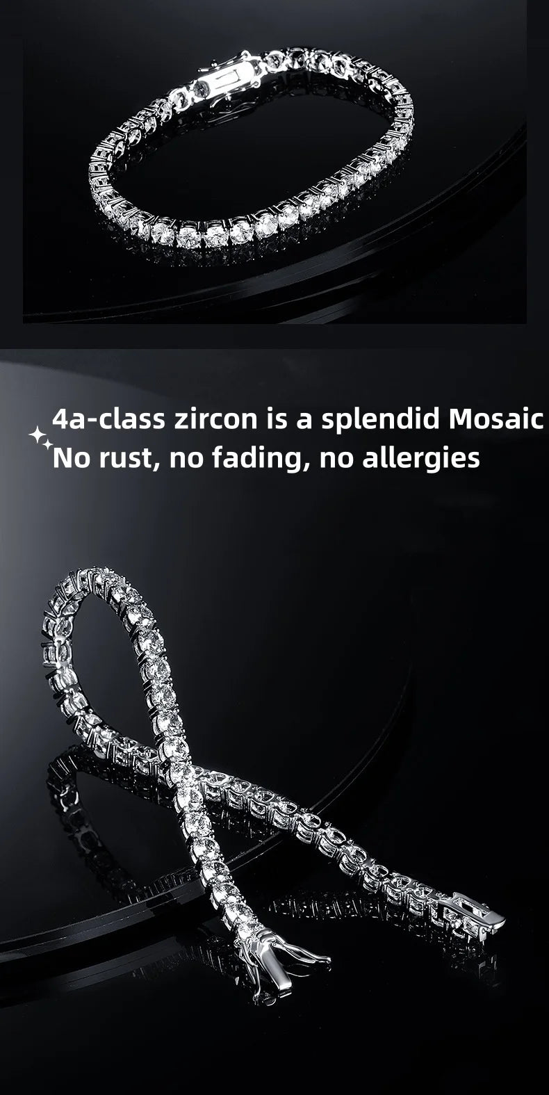 Zeedia Jewelry Luxury Tennis Bracelet – Premium Cubic Zirconia, Elegant Unisex Bracelet for Men & Women