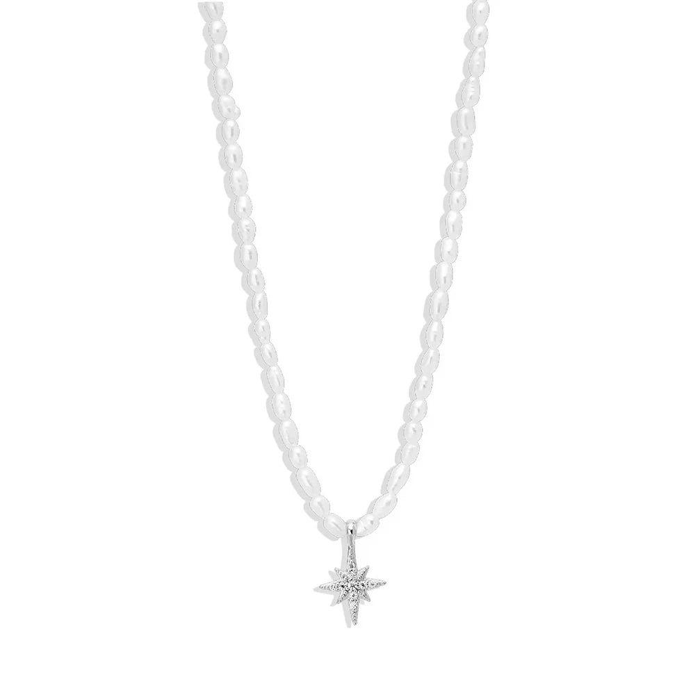 Zeedia Pearl Cross Necklace | 925 Sterling Silver | Free US Shipping