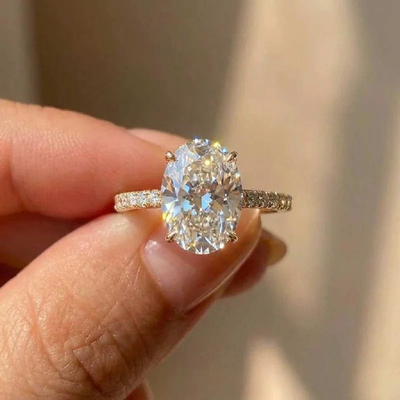Oval Zircon Solitaire Ring