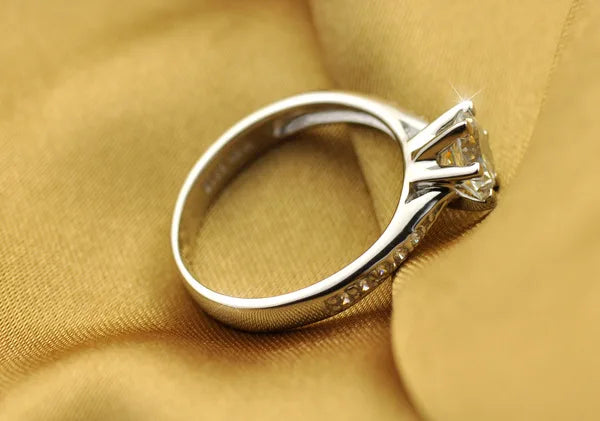 Classic Solitaire Sterling Silver Ring