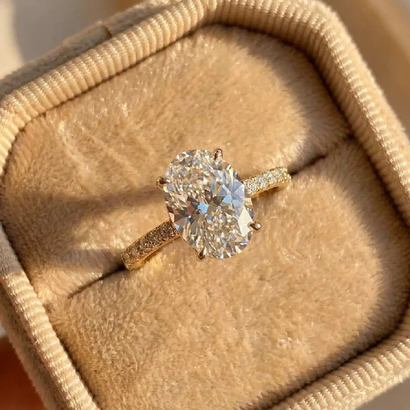 Oval Zircon Solitaire Ring
