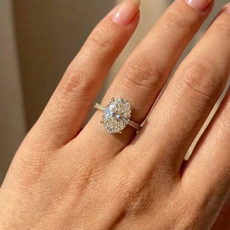 Oval Zircon Solitaire Ring