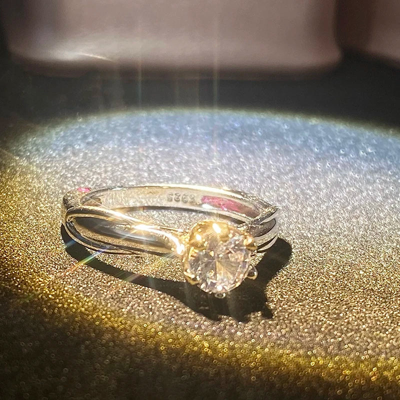 Luxury 18K Gold Moissanite Ring — Real Natural Stone | Perfect Gift for Her