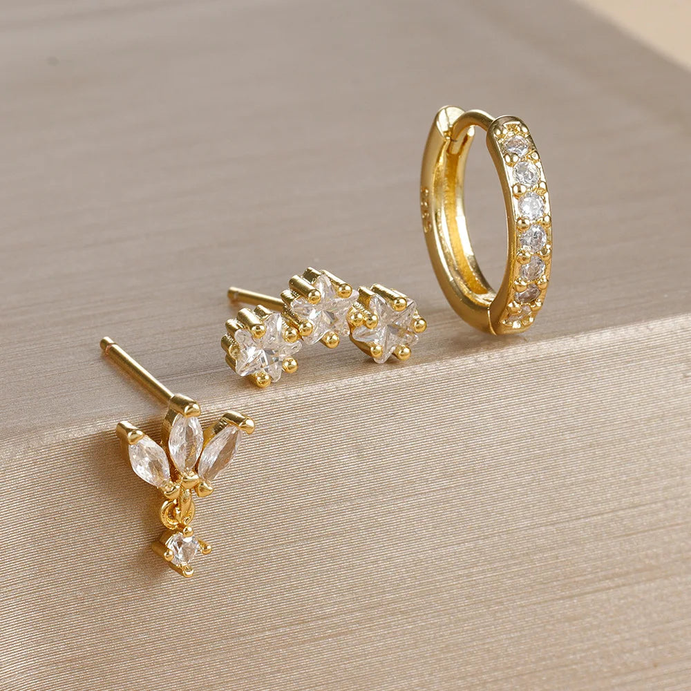 Celestial Star Huggie Earrings Set