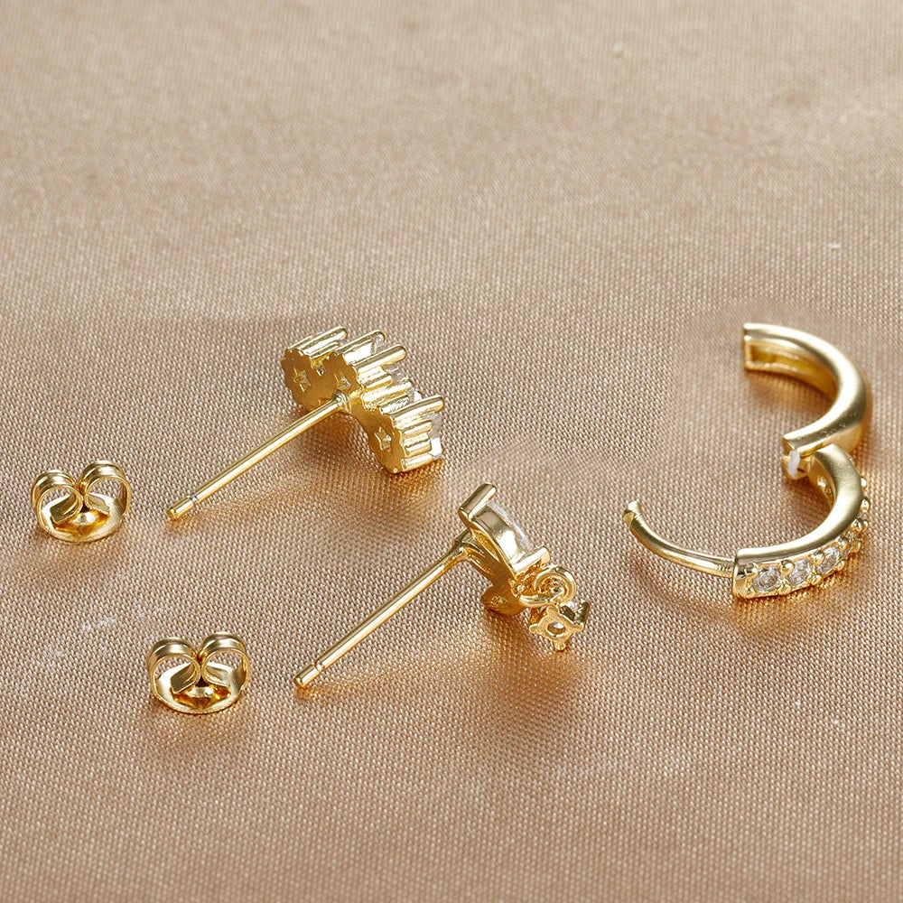 Celestial Star Huggie Earrings Set