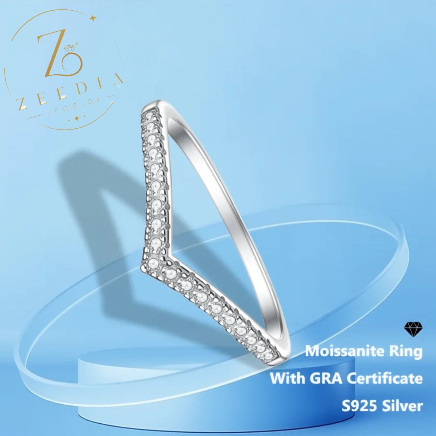 Moissanite Eternity Band Ring – GRA Certified