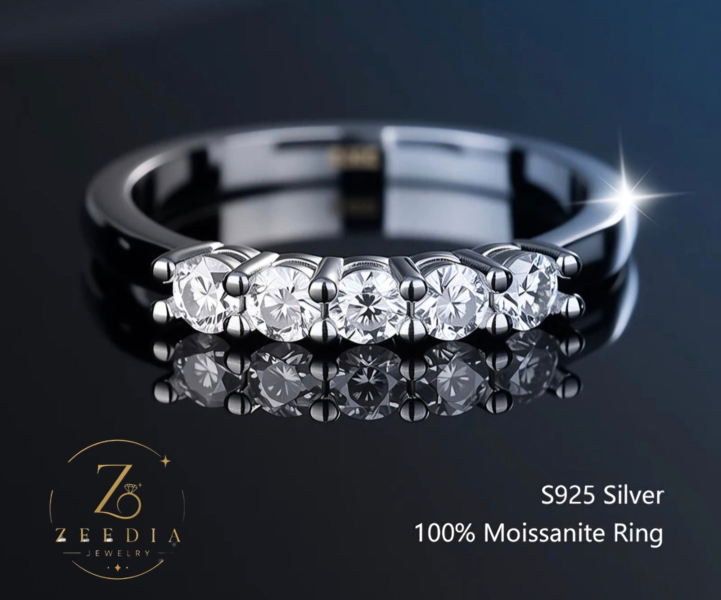 ZeediaJewelry ™ Moissanite Ring — 100% Real D VVS1 | Sterling Silver 925