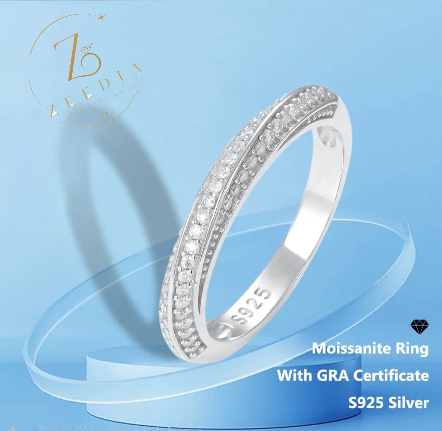 Moissanite Eternity Band Ring – GRA Certified