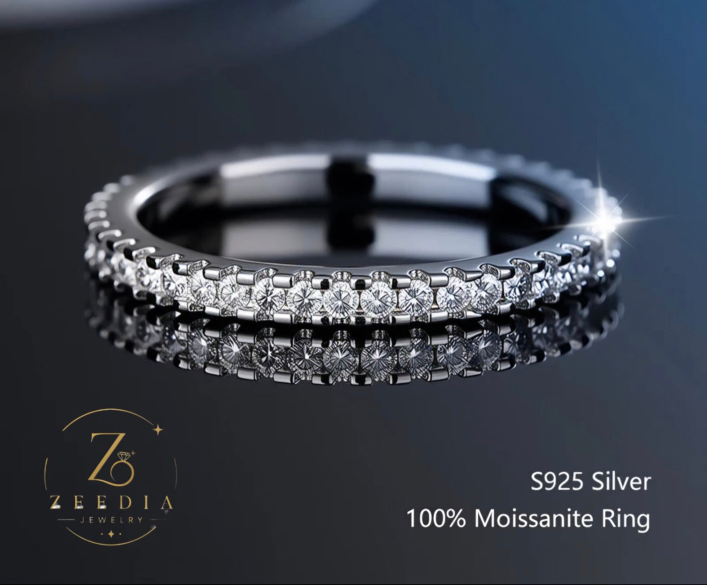 ZeediaJewelry ™ Moissanite Ring — 100% Real D VVS1 | Sterling Silver 925