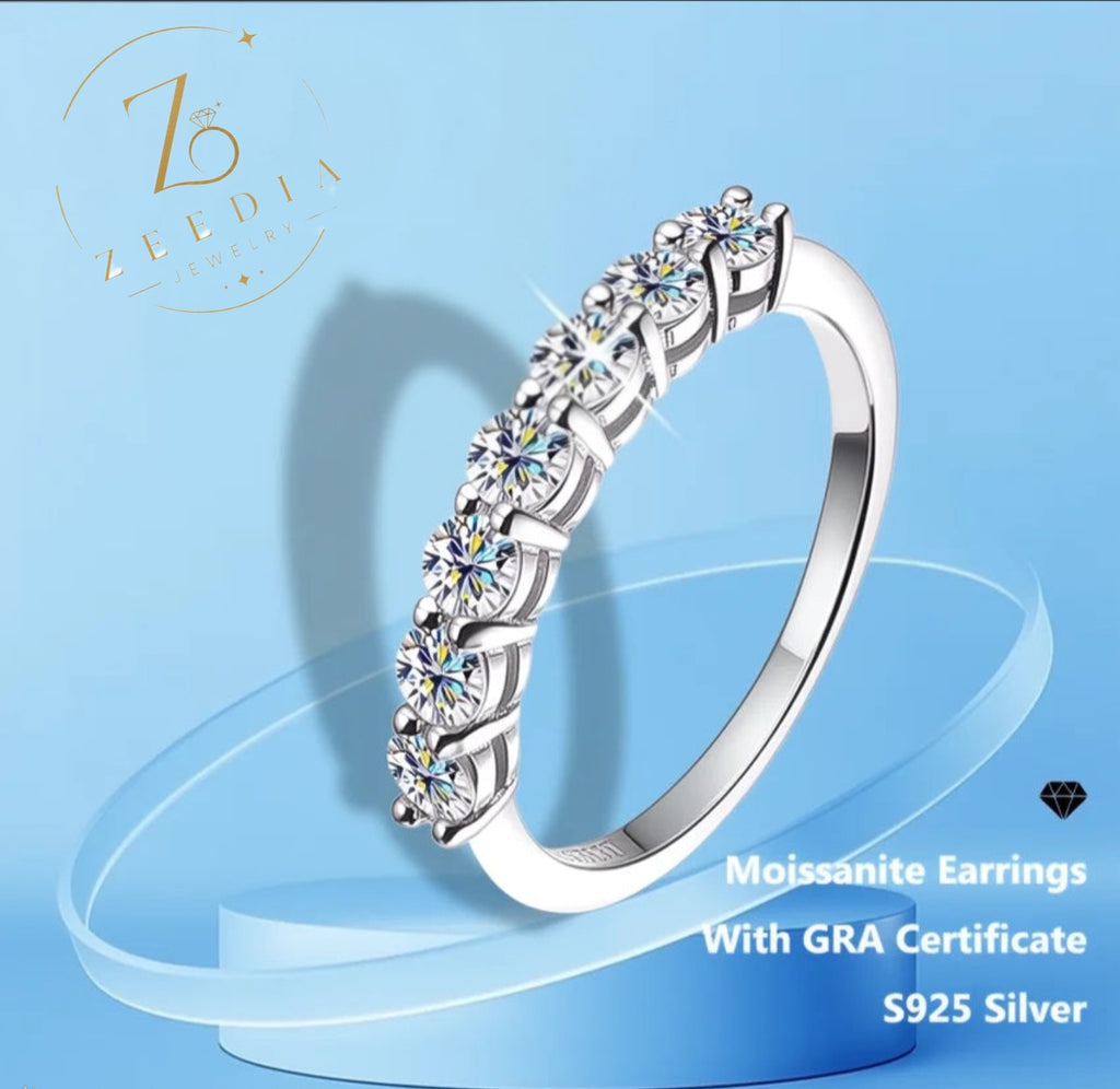 Moissanite Eternity Band Ring – GRA Certified