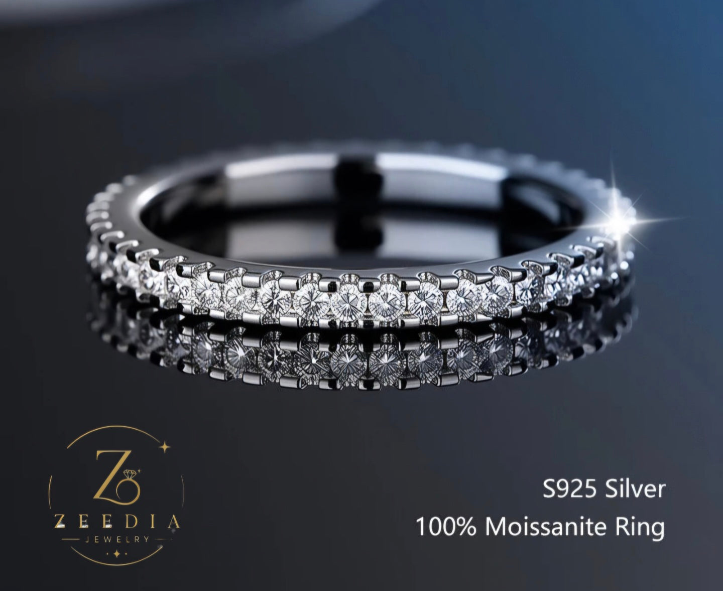 ZeediaJewelry ™ Moissanite Ring — 100% Real D VVS1 | Sterling Silver 925